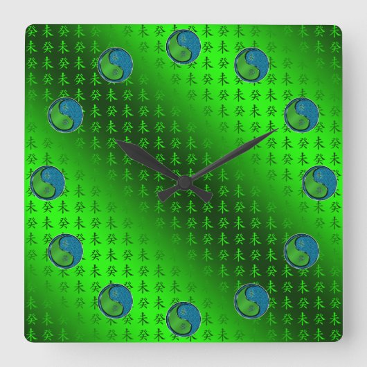 Jahr der Wasserziege Quadratische Wanduhr (Vorderseite)