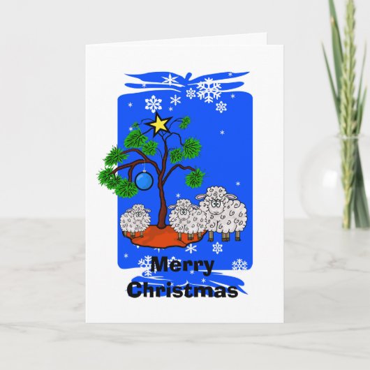 Jahr der Weihnachtskarte der Schafe Feiertagskarte (Vorderseite)