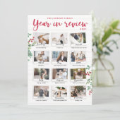 Jahr der Weihnachtskarte Monatliche Fotos Einladung (Stehend Vorderseite)