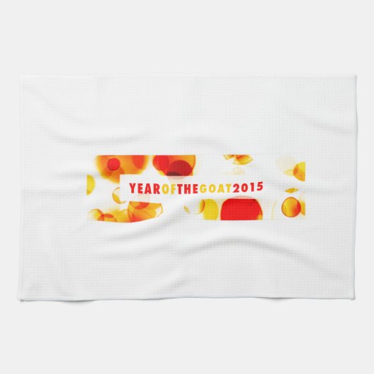 Jahr der Ziege 2015 (Bokeh) Geschirrtuch (Horizontal)