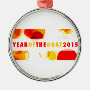Jahr der Ziege 2015 (Bokeh) Silbernes Ornament