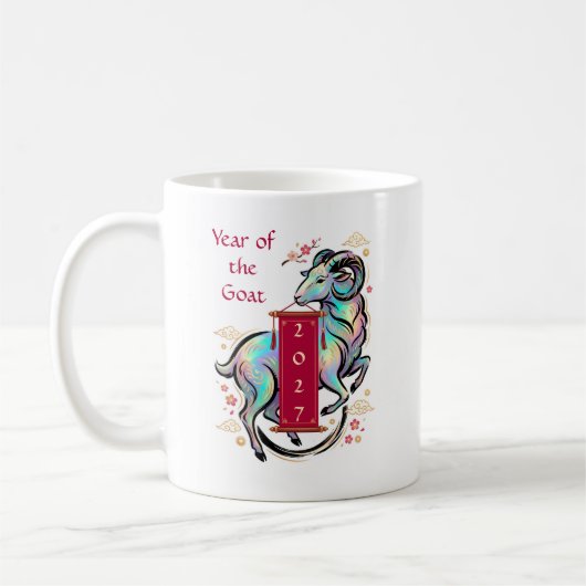 Jahr der Ziege 2027 Kaffeetasse (Links)