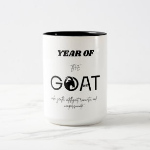 Jahr der Ziege 2027 mit Eigenschaften Zweifarbige Tasse