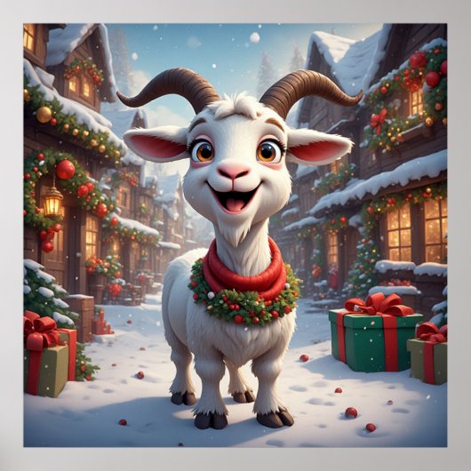 🎄 Jahr der Ziege 2027 Weihnachtsgeschenkidee 🐐 Poster (Vorne)