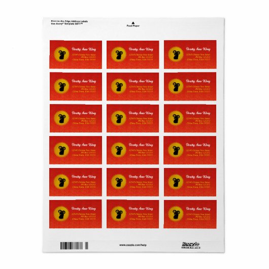 Jahr der Ziege Chinesische Tieradresse Zodiac Adressaufkleber (Vorne)