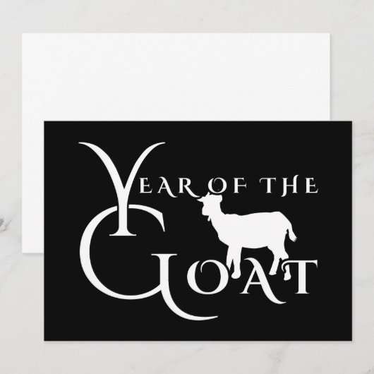 Jahr der Ziege Einladung (Vorne/Hinten)