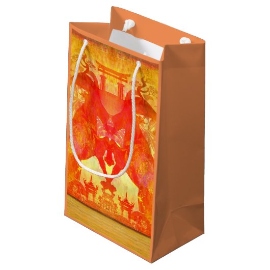 Jahr der Ziege Geschenk-Tasche Kleine Geschenktüte (Rückseite Schrägansicht)