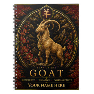 Jahr der Ziege Personalisiertes Zodiac-Notizbuch Notizblock