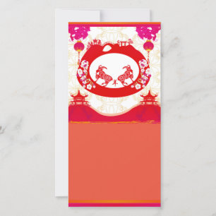 Jahr der Ziegenfotokarte Feiertagskarte