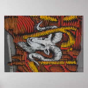 Jahr der Ziegenschaf-Graffiti Poster