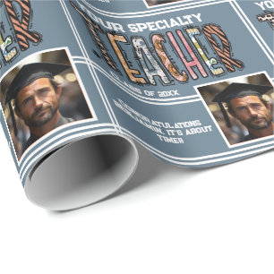 Jahr des Abschlusses des personalisierten Lehrers Geschenkpapier