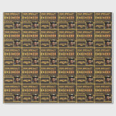 Jahr des Abschlusses für personalisierte Ingenieur Geschenkpapier (Flach)