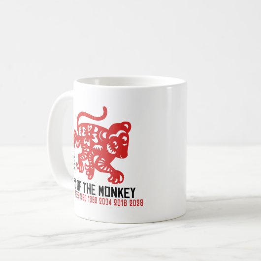 Jahr des Affe-Papier-Schnittes Kaffeetasse (Vorderseite Links)