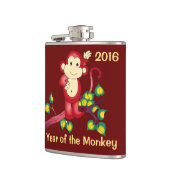 Jahr des Affe-Rotes 2016 Neujahrsfest-Flasche Flachmann (Links)