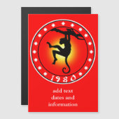 Jahr des Affen 1980 Magnetkarte (Vorne/Hinten)