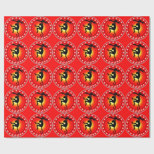 Jahr des Affen 2004 Geschenkpapier (Flach)