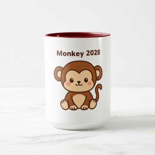 Jahr des Affen 2028 Tasse (Zentrum)