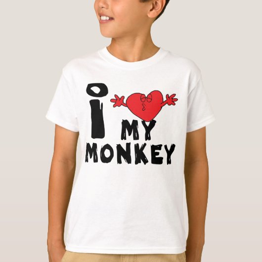 Jahr des Affen "I Liebe My Monkey" T-Shirt (Vorderseite)