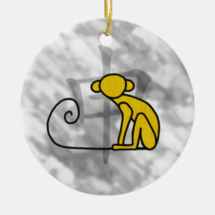 Jahr des Affen Keramik Ornament