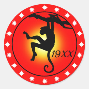 Jahr des Affen Runder Aufkleber