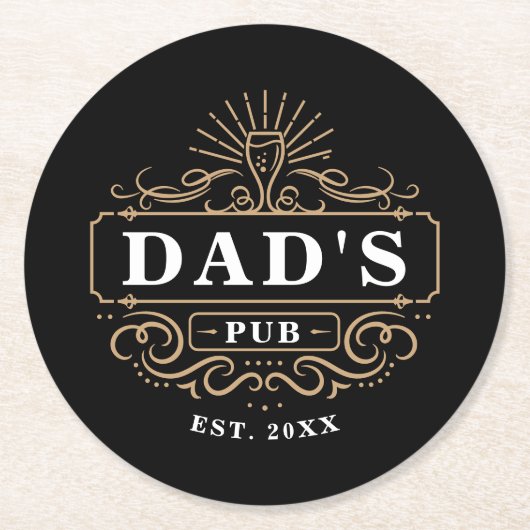 Jahr des benutzerdefinierten Vaters Runder Pappuntersetzer (Vorderseite)