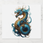 Jahr des blauen Drachen 2024 Bierflaschenetikett (Einzelnes Label)