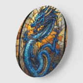 Jahr des blauen Drachen 2024 Große Wanduhr (Winkel)
