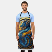 Jahr des blauen Drachen 2024 Schürze (Getragen)
