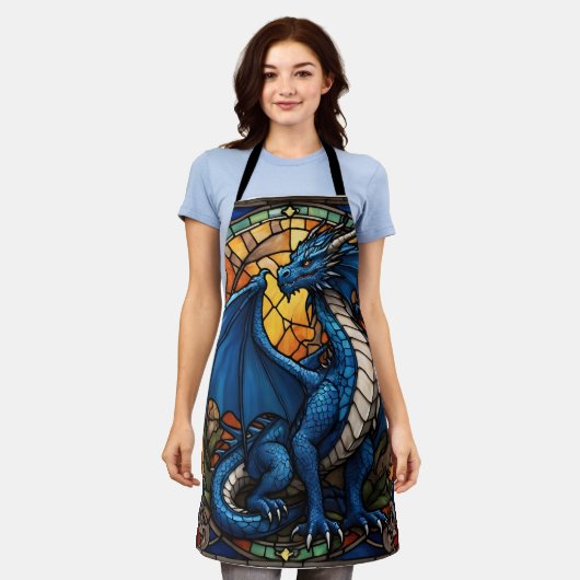 Jahr des blauen Drachen 2024 Schürze (Getragen)