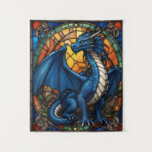 Jahr des blauen Drachen 2024 Wandteppich