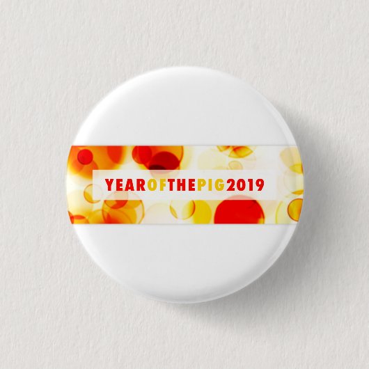 Jahr des Bokeh-Banners Pig 2019 Button (Vorderseite)