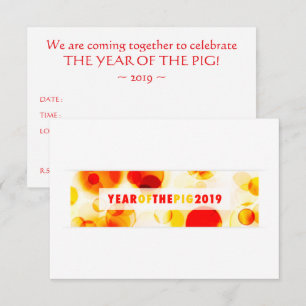 Jahr des Bokeh-Banners Pig 2019 Einladung
