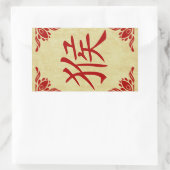 Jahr des chinesischen Affensymbols Rechteckiger Aufkleber (Tasche)