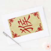 Jahr des chinesischen Affensymbols Rechteckiger Aufkleber (Umschlag)