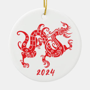 Jahr des chinesischen Drachen - Neues Jahr Keramik Ornament