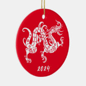 Jahr des chinesischen Drachen - Neues Jahr Keramik Ornament (Rechts)