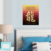Jahr des Drachen 龍 Red Gold Chinesisches Neujahr Foliendrucke (In Situ (Schlafzimmer))