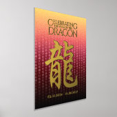 Jahr des Drachen 龍 Red Gold Chinesisches Neujahr Foliendrucke (Ablage )