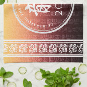 Jahr des Drachen 龍 Red Gold Chinesisches Neujahr Geschirrtuch (Gefaltet)