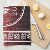 Jahr des Drachen 龍 Red Gold Chinesisches Neujahr Geschirrtuch (Viertel Falte)