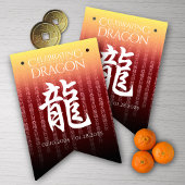 Jahr des Drachen 龍 Red Gold Chinesisches Neujahr Wimpelkette