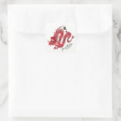 Jahr des Drachen 2012 Quadratischer Aufkleber (Tasche)