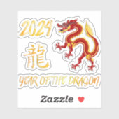 Jahr des Drachen 2024 Aufkleber (Blatt)