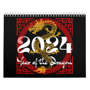Jahr des Drachen 2024 Chinesischer Horoskop Kalender