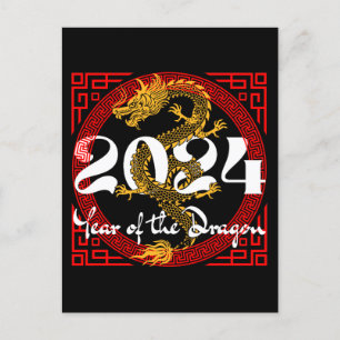 Jahr des Drachen 2024 Chinesischer Horoskop Postkarte