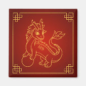 Jahr des Drachen 2024 Chinesischer Zodiac Magnet (Vorne)