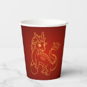 Jahr des Drachen 2024 Chinesischer Zodiac Pappbecher (Rückseite)