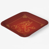 Jahr des Drachen 2024 Chinesischer Zodiac Pappteller (Gewinkelt)