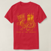 Jahr des Drachen 2024 chinesischer Zodiak T-Shirt (Design vorne)