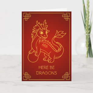 Jahr des Drachen 2024 Chinesisches Zodiakus Blanko Karte